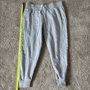 Under Armour Gray Sweatpants with Tapered Leg and Elastic Cuffs